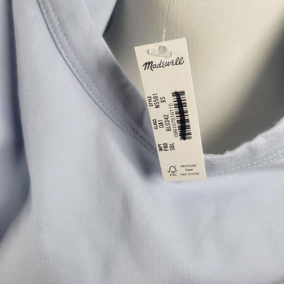 Madewell Blue Cotton Perfect Crewneck Casual Everyday Comfortable Tee Size XS - Picture 5 of 11